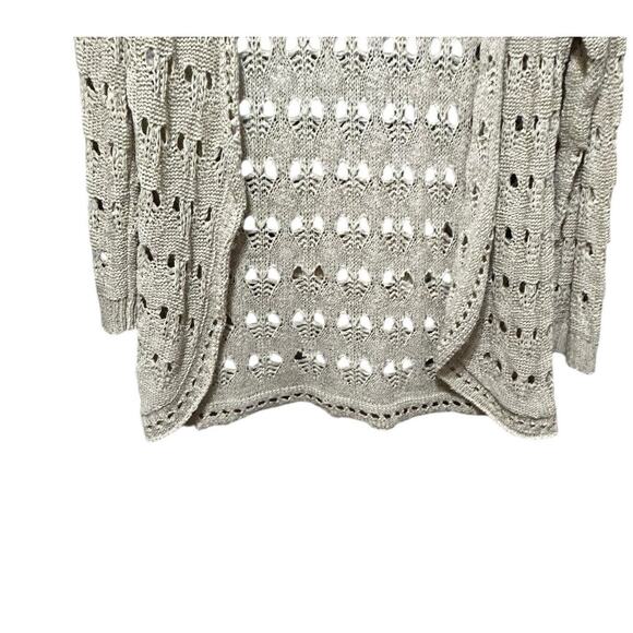 Debbie Morgan Women Boho Crochet Cardigan Sweater L‎ Beige Cottagecore Festival - Picture 8 of 10